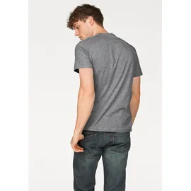 Tom Tailor TOM TAILOR, Herren, Gr. XL, grau (grau meliert), Single Jersey, Obermaterial: 85% Baumwolle, 15% Viskose, bedruckt, regular fit hüftbedeckend, Rundhals, Shirts Rundhalsshirt, mit Logoprint, Topseller