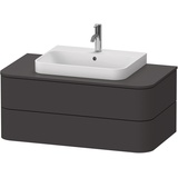 Duravit Happy D.2 Plus Waschtischunterschrank, 2 Schubkästen, für Aufsatzbecken, graphit supermatt