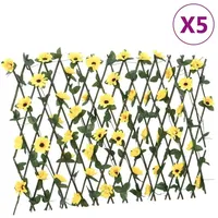 vidaXL Rankgitter mit Künstlichem Efeu 180 x 60 cm Gelb Kunststoff 5 St.