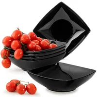 Konsimo KONSIMO® Tellerset, Schwarz Keramik, Quadratisch, Hergestellt in Europa,