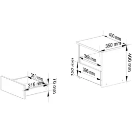 Akord Nachtschrank Akord 40 x 40 x 35 cm Eiche