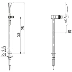 BieTal® Schanksäule Zapfsäule Bierschanksäule Edelstahlschanksäule 1-leitig mit Zapfhahn
