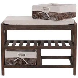 Mendler HWC-C48 45 x 65 x 34 cm Sitzbank Schuhregal braun