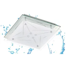 Trango LED Deckenleuchte IP44 Bad 3-Stufen dimmbar *STAR* 12 Watt 3000K Modul warm weiß - Silber/Weiß