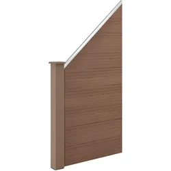 Gartenzaun Segovia WPC 180x96 cm Schrägelement Braun