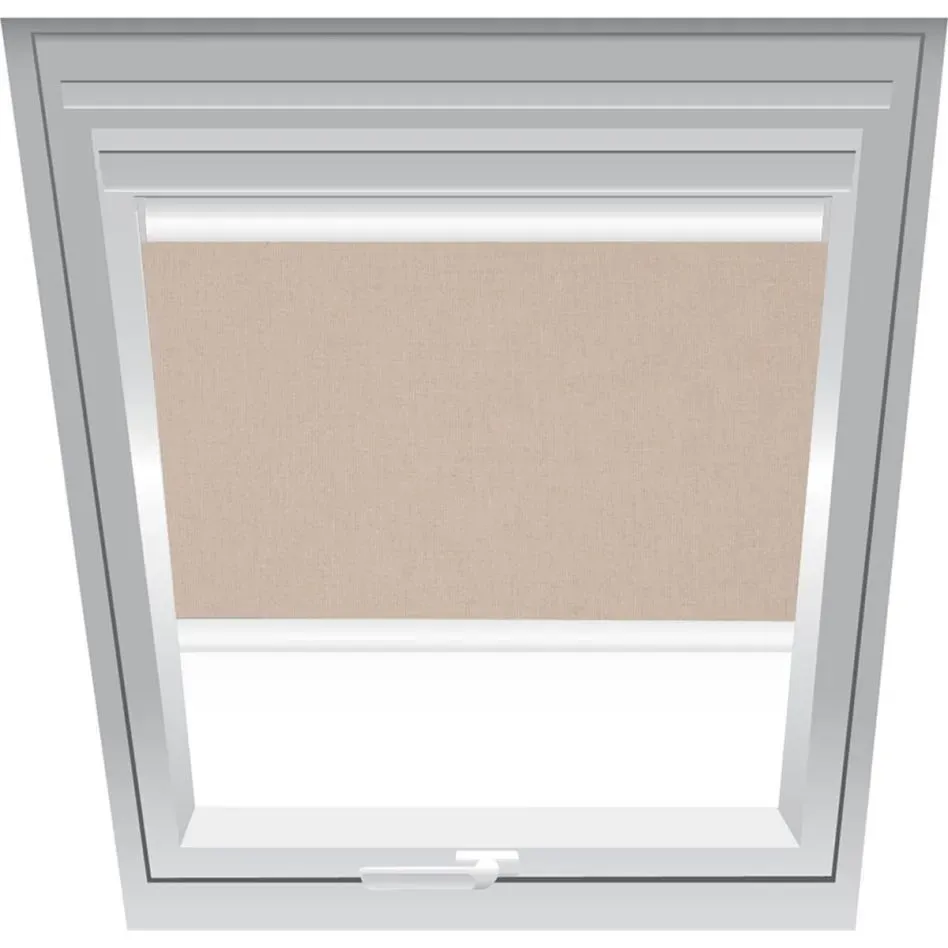 Roto Sichtschutzrollo Braunbeige 1-R04, 94x118 cm (9/11), Aluminiumschiene,Elektro,R65,Roto