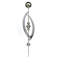Garden Pleasure Gartenstecker mit 5 Kugeln Edelstahl Silber