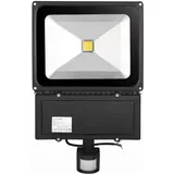 Greenmigo 100W LED Strahler Fluter+Bewegungsmelder Warmweiß Warmweiss Objektbeleuchtung Wandstrahler Flutlicht Außenstrahler Gartenlampe IP65 85V-265V