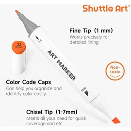 luxuskollektion 88 Bunte Alkohol Marker Set, mit Blender, doppelseitig