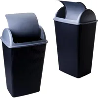 Sustania Schwingdeckeleimer 50 l Schwarz