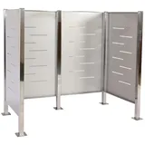 Mendler Mülltonnen-Zaun HWC-J55 150 x 165 cm grau