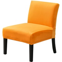 CHNSHOME Sesselbezug 1 Sitzer ohne Armlehnen Stretch Accent Stuhlhussen Stuhlbezug ohne Armlehnen Samt Sesselbezug Stuhlschutz Stuhlbezug Stretch Orange
