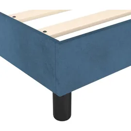 vidaXL Boxspringbett mit Matratze Dunkelblau 160x200 cm Samt - Blau