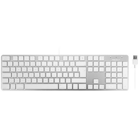 Macally SLIMKEYPROA-ES USB-Tastatur für Mac mit 104 Tasten, ultradünn und in voller Größe, Spanisch