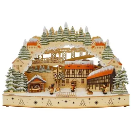 Hti-Living Lichterbogen LED kleine Stadt mit Fachwerkhäusern