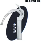 klarwerk NAVIS | Design Wasserfall Wasserhahn Bad Weiß hohe Badarmatur | Elegante Premium Edelstahl Armatur Für hohe Waschbecken | Mischbatterie 2 Anschl...