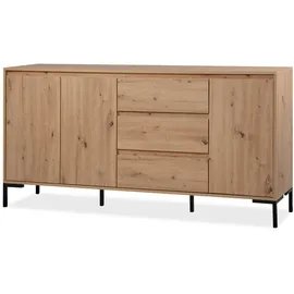 furn.design Sideboard Bastia 170 x 87 x 40 cm Eiche Artisan / Schwarz