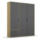 Rauch Drehtürenschrank Voyager 140 x 194 x 53 cm Grau