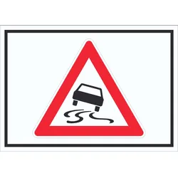 HB-Druck Schild Achtung Schleuder- oder Rutschgefahr Symbol A4 (210x297mm)