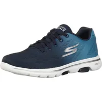 Skechers Damen Go Walk 5 – Alive Sneaker, Marineblau/Weiß, 38.5 EU