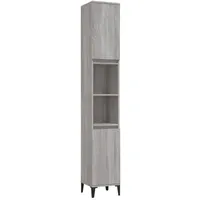 VidaXL Badschrank Grau Sonoma 30x30x190 cm Holzwerkstoff