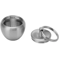 Lwuey Edelstahl Pillenbehälter Kleine, Mini Pillendose Anhänger Metall 2.4x2.6cm Runde Schlüsselanhänger Unterwegs Wasserdichter Versiegelter Pillentank Einem Fach Tragbarer Persönlicher Organizer