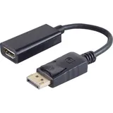 S-Conn DisplayPort-Adapter DP Stecker auf HDMI Buchse 15 cm Schwarz