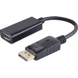 S-Conn DisplayPort-Adapter DP Stecker auf HDMI Buchse 15 cm Schwarz