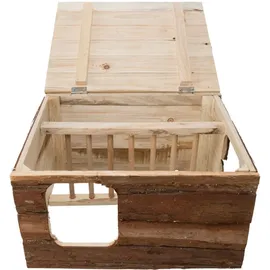 Trixie Natural Living Haus Hilke mit Raufe, Meerschweinchen, Rindenholz, 40 23 32 cm