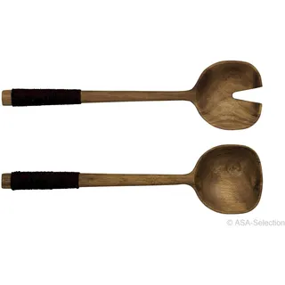 Asa Selection ASA Salatbesteck mit schwarzem Nylongriff Wood