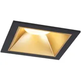 Paulmann 93131 LED Einbauleuchte 3-Step-Dim Cole IP44 eckig 88x88mm Coin 6W 470lm 230V 2700K Schwarz, Gold matt