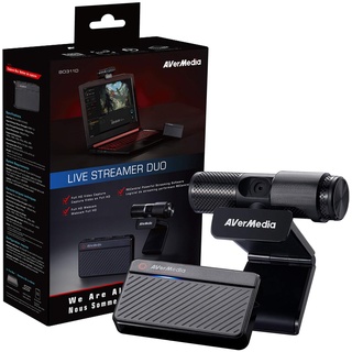 AverMedia - Live Streamer Duo Webcam Gaming Capture Card Bundle, Plug and Play, Aufnahmen in 1080p30, Podcasting, Livestreaming eingebaute Mikrofone (BO311D)