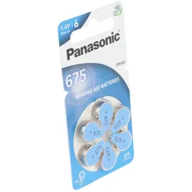 Panasonic PR675 PR44 Hörgerätebatterien 6er Blister