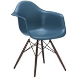 Vitra Stuhl Eames Plastic Armchair RE 83x63x59 cm meerblau, Gestell: Ahorn nussbaumfarbig, Designer Charles & Ray Eames