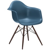 Vitra Stuhl Eames Plastic Armchair RE 83x63x59 cm meerblau, Gestell: Ahorn nussbaumfarbig, Designer Charles & Ray Eames