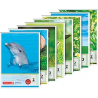 Brunnen Schulblock A5, Lineatur 2, 50 Blatt, sortiert