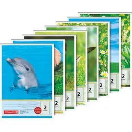 Brunnen Schulblock A5, Lineatur 2, 50 Blatt, sortiert