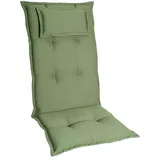 Homeoutfit24 Gartenstuhlauflagen Hochlehner – 1er Set – Komfort-Polster 6,5 cm – Kopfstütze integriert – Oeko-TEX Zertifiziert – pflegeleicht – Grün – Made in EU