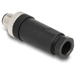 Delock M12 Steckverbinder A-kodiert 3 Pin Stecker zur Montage mit Schraubanschlu