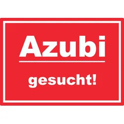 Azubi gesucht Aufkleber mit Text AushängeAufkleber rot-weiss A9 (37x52mm)