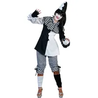 Pierro ́s Kostüm Harlekin Dame Clown Damenkostüm Oberteil Hose Größe 44/46 für Karneval, Fasching