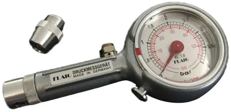 Touratech 01-070-6007-0 Straight/90o Drain Luftdruckmesser - Silver - One Size
