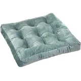 ZIBENE Sitzkissen Bodenkissen Groß, Stuhlkissen 45x45 cm, Verdicken Sitzkissen Waschbar Samt Sitz Auflagen, Ergonomics Sitzpolster für Gartenstuhl BüRostuhl Esszimmerstuhl KüChenstuhl Blau