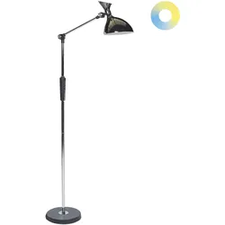 LED Stehlampe ANDROMEDA mit Dimmer Metall Silber
