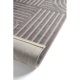 tesso living Kurzflor Teppich, Wohnzimmer, Boho Geometrisch - Grau, - 120cm x 160cm - Moderner Superweicher Teppich