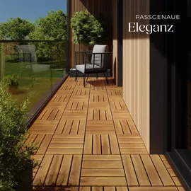 Tectake Terrassenfliesen Tabula 33 x 33 cm braun