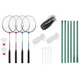 vidaXL Badminton-Set mit 4 Schlägern und Netz 620x151 cm