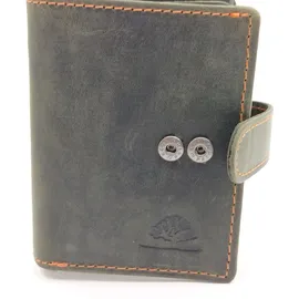 GREENBURRY Vintage Kartenetui Herren RFID Leder grün-orange