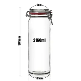 BigDean 6er Set Vorratsgläser 2160ml - Einmachgläser Spaghetti Glas mit Deckel & Bügelverschluss
