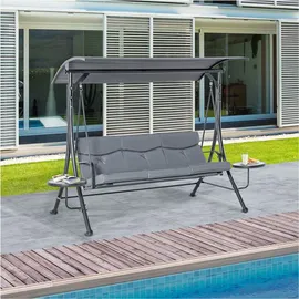 Outsunny Hollywoodschaukel Grau/Schwarz 3-Sitzer